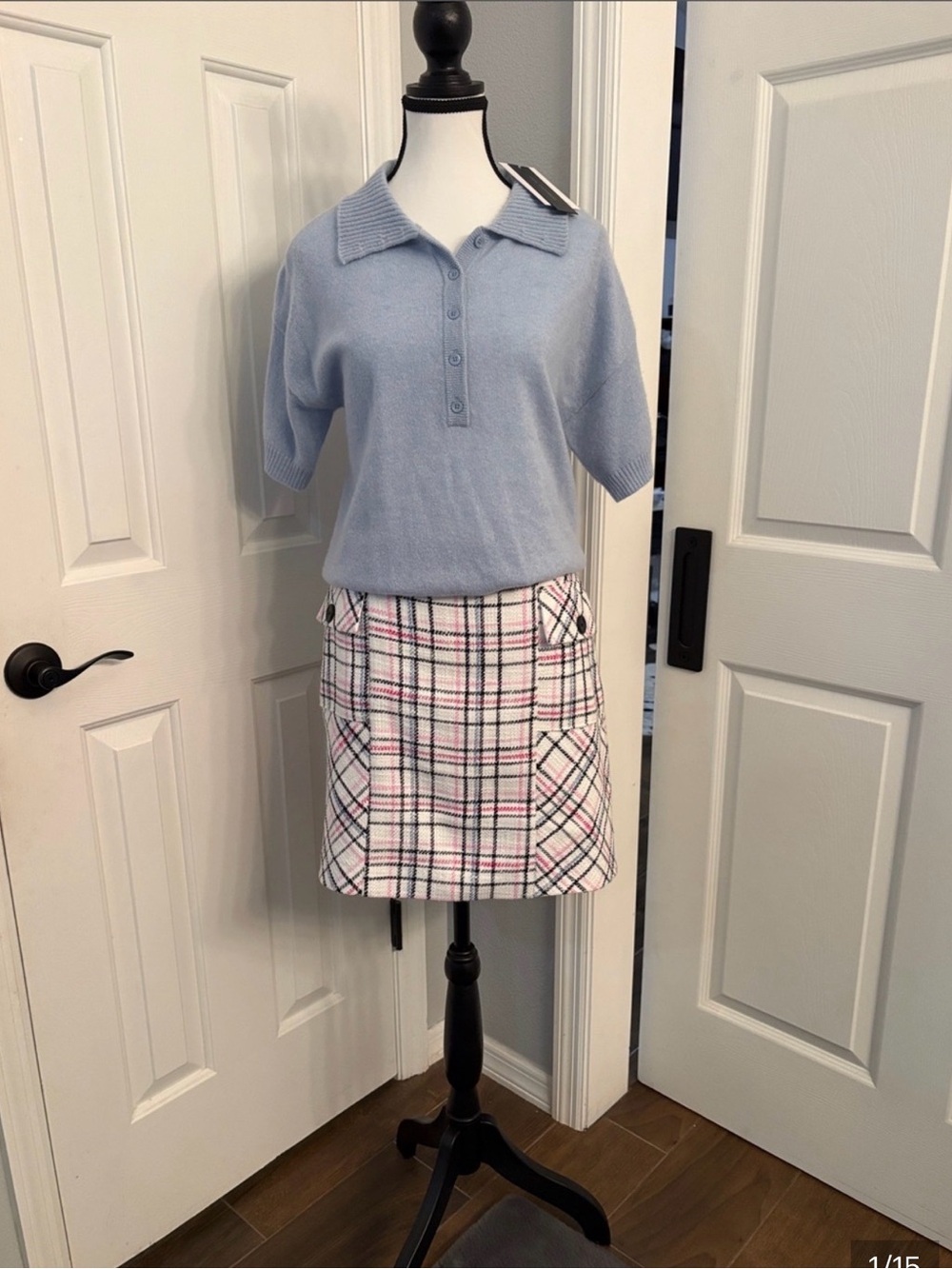 BUNDLE DISCOUNT :  Karl Lagerfeld tweed skirt with cashmere top